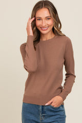 Mocha Basic Soft Knit Sweater