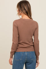 Mocha Basic Soft Knit Sweater