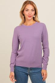 Purple Basic Soft Knit Sweater