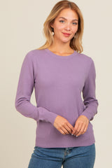 Purple Basic Soft Knit Sweater