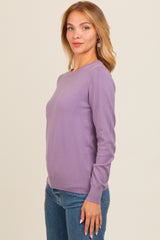 Purple Basic Soft Knit Sweater