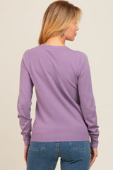 Purple Basic Soft Knit Sweater