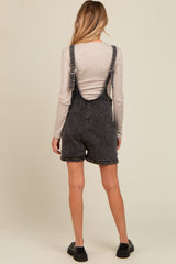 Charcoal Denim Scoop Neck Maternity Short Overall