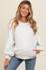 Ivory Oversized Balloon Sleeve Maternity Sweatshirt