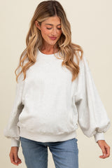 Ivory Oversized Balloon Sleeve Maternity Sweatshirt