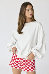 Ivory Oversized Balloon Sleeve Maternity Sweatshirt