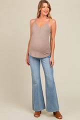 Light Blue Middle Seam Kick Flare Maternity Jeans