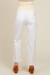 White Slit Knee Maternity Jeans