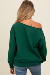 Forest Green One Shoulder Maternity Sweatshirt