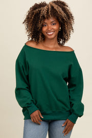 Forest Green One Shoulder Sweatshirt