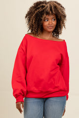 Red One Shoulder Sweatshirt