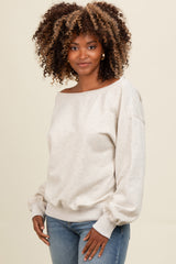 Heather Grey One Shoulder Sweatshirt