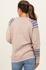 Cream Fair Isle Print Maternity Sweater