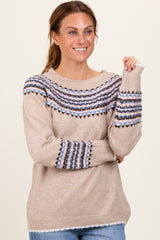 Cream Fair Isle Print Maternity Sweater