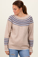 Cream Fair Isle Print Sweater