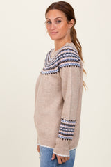 Cream Fair Isle Print Sweater