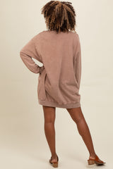 Mocha Mineral Wash Sweatshirt Dress