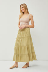 Moss Tiered Maxi Skirt