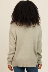 Light Olive Mock Neck Basic Sweater