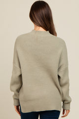 Light Olive Mock Neck Basic Maternity Sweater