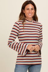 Navy Striped Knit Bell Sleeve Maternity Top