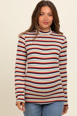 Navy Striped Knit Bell Sleeve Maternity Top