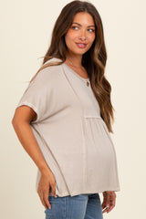 Grey Flutter Sleeve Maternity Top