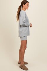 Heather Grey Long Sleeve Short Set