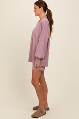 Mauve Long Sleeve Short Set