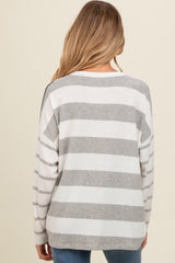 Charcoal Striped Colorblock Sleeve Maternity Top