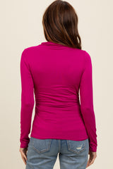 Fuchsia Mock Neck Long Sleeve Top