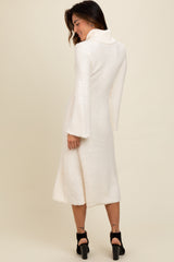 Ivory Turtleneck Bell Sleeve Sweater Dress