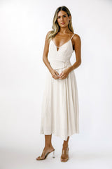 Light Sand Monochromatic Heathered A-Line Dress