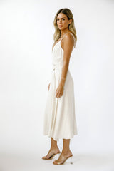 Light Sand Monochromatic Heathered A-Line Dress