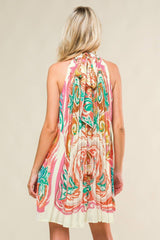 Ivory Multi Printed Halter Dress