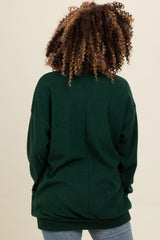 Forest Green Brushed Knit Cowl Neck Pullover