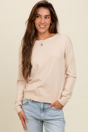 Cream Basic Boatneck Sweater