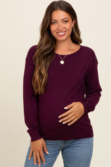 Plum Basic Boatneck Maternity Sweater