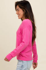 Fuchsia Basic Boatneck Sweater