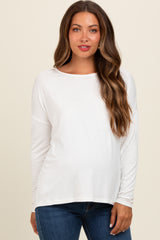 Ivory Drop Shoulder Maternity Long Sleeve Top