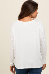 Ivory Drop Shoulder Maternity Long Sleeve Top