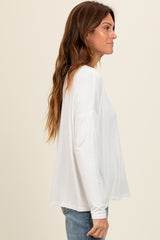 Ivory Drop Shoulder Long Sleeve Top