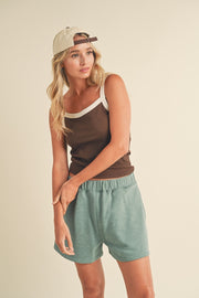 Mocha Classic Ribbed Tank Top