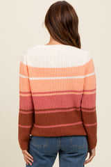 Peach Mixed Stripe Sweater