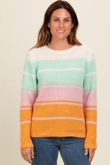 Mint Green Mixed Stripe Sweater