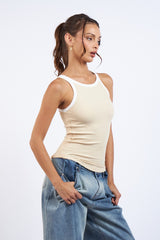 Natural Combo Solid Strap Color Tank Top