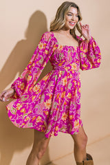 Orchid Floral Flowy Dress