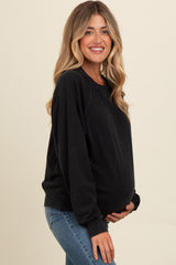 Black Vintage Wash Relaxed Fit Maternity Sweatshirt