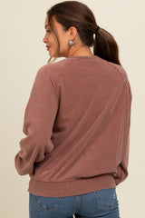 Brown Vintage Wash Relaxed Fit Maternity Sweatshirt