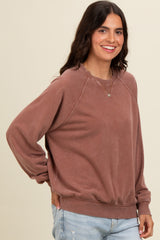 Brown Vintage Wash Relaxed Fit Sweatshirt